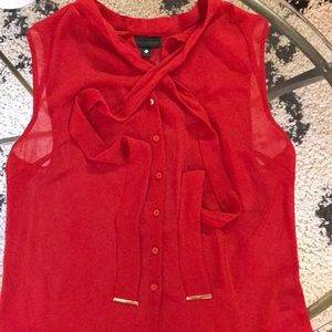 Red sheer blouse